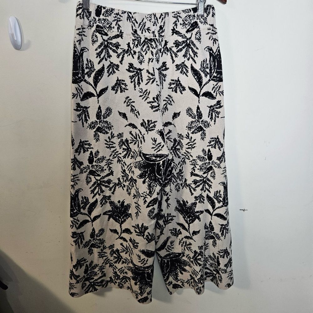 Molly Green Evelynn Tropical Pants Large NWT White Black Pull on